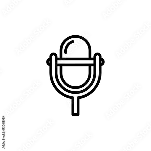 Minimalist Microphone Icon for Audio Recording and Broadcasting Design