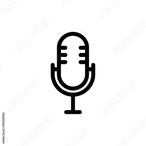 Minimalist Microphone Icon for Audio Recording and Broadcasting