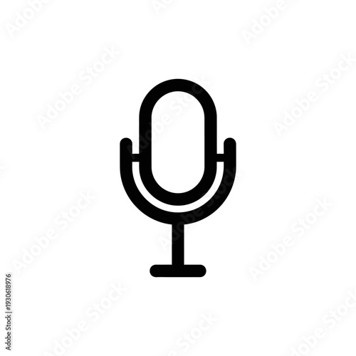 Minimalist Microphone Icon for Audio Recording and Sound Technologies
