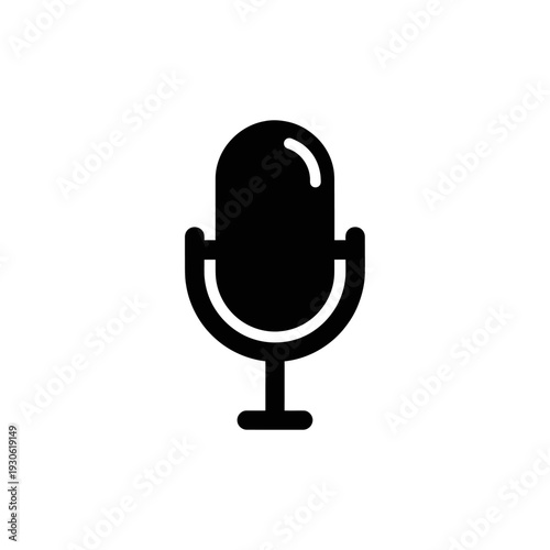Minimalist Microphone Icon for Audio Technology and Recording Concepts