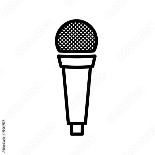 Minimalist Microphone Icon Illustration for Sound and Audio Concepts