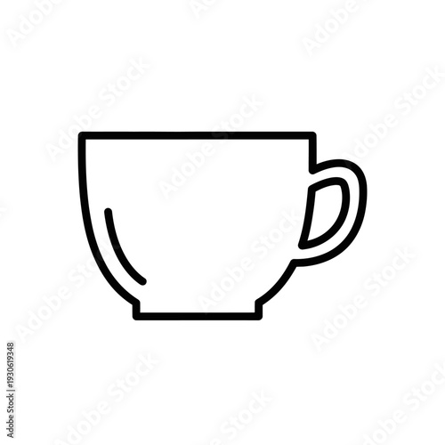 Minimalist Line Drawing of Coffee Cup, Abstract Beverage Container Illustration