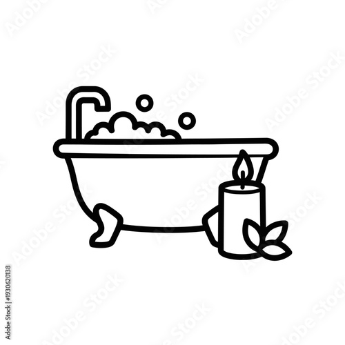 Relaxing Bath Time with Candle and Aromatherapy for Stress Relief