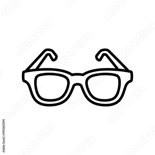 Simple Black and White Line Drawing of Eyeglasses for Eyewear Accessories
