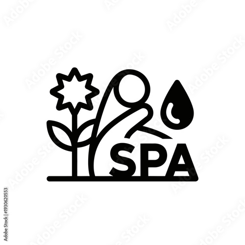Relaxing Spa Environment with Water Drop and Blossom for Wellness