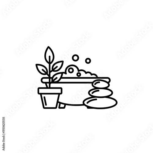 Relaxing Spa Moroccan Bath with Aromatic Herbs and Smooth Stones