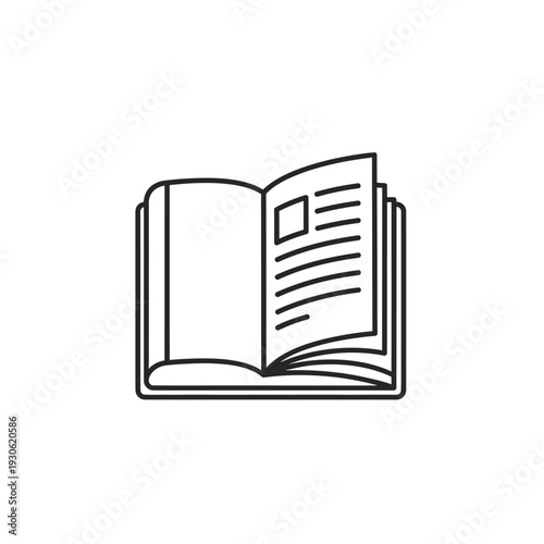 Open Book with Reading Material and Pages for Knowledge and Learning