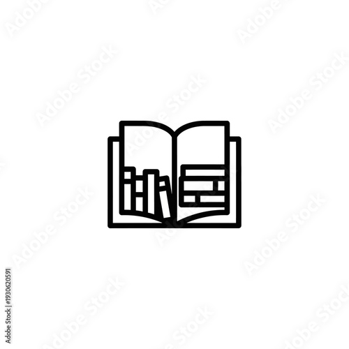 Open Book with Reading Material and Text Emphasis for Educational and Literature Themes