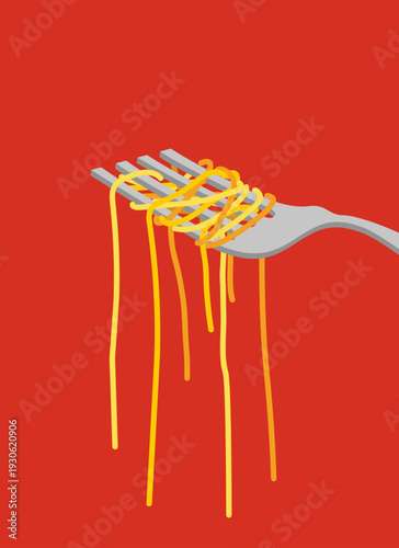 spaghetti dish illustration