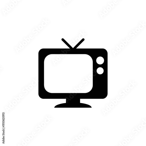 Minimalist Vintage Television Icon Symbol for Media and Broadcast Design