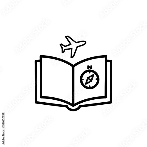 Travel Planning Concept with Open Book and Airplane Icon