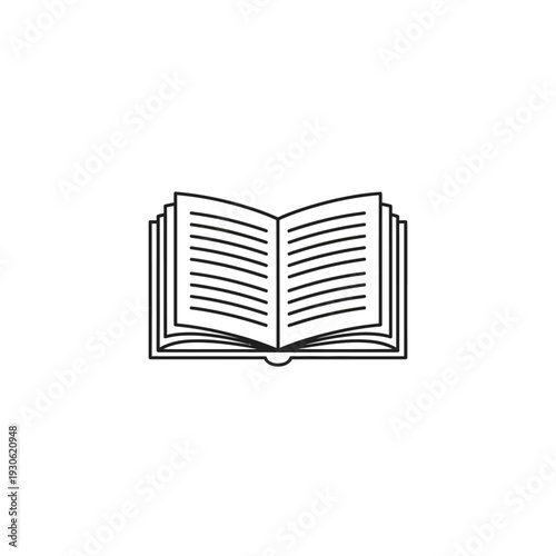 Open Book with Text Pages on White Background for Educational and Literacy Themes