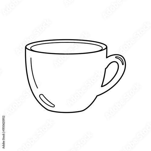 Simple Hand-Drawn Coffee Cup Illustration for Food and Beverage Design