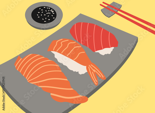 various sushi vector illustration
