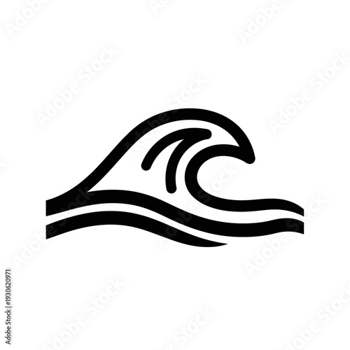 Minimalist Wave Icon Illustration for Ocean or Marine Theme Design
