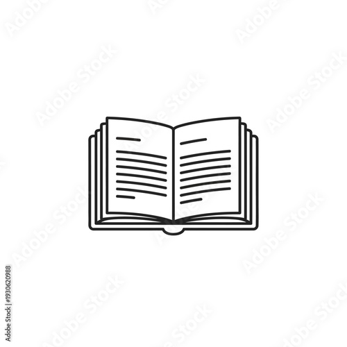 Open Book with Texts and Lines, Literature and Reading Concept for Educational Content