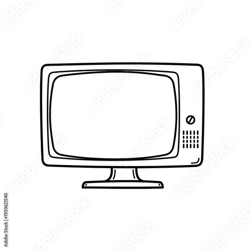 Modern Vintage Television Set Illustration for Retro Display Designs