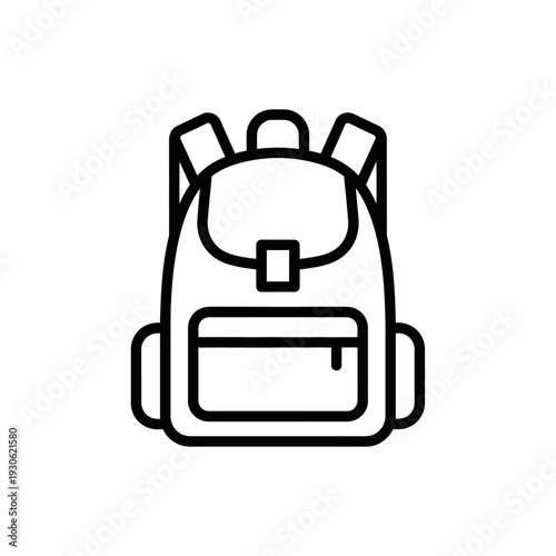 Simple Illustration of a Modern Backpack with Multiple Compartments