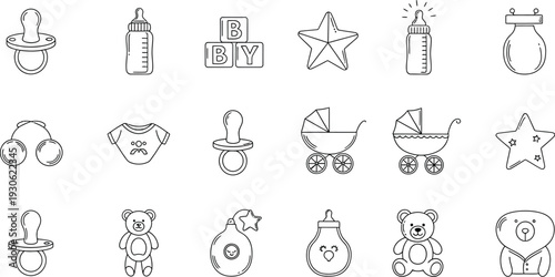 Baby shower clip art icons