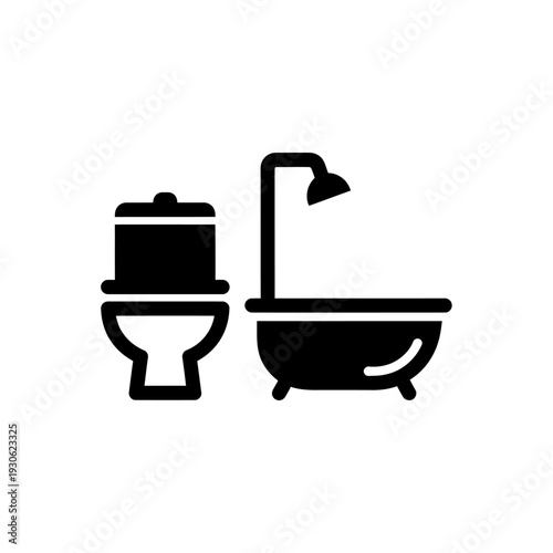 Modern Bathroom Interior with Toilet and Bathtub Design Concept