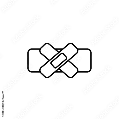 Adhesive Bandage Applied on Skin for Medical First Aid Care