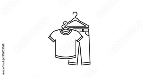 Clothing Hanging on Hanger Simple.