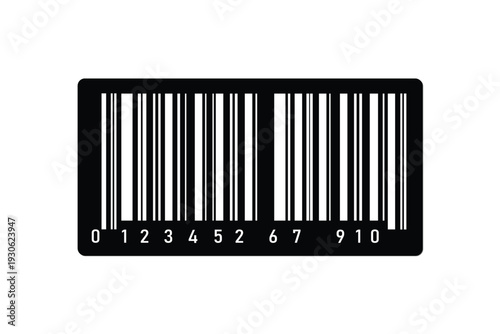 Black and white barcode icon on white background