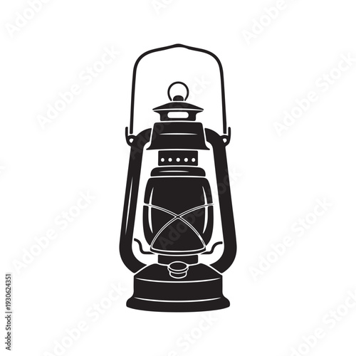 Lantern icon silhouette vector illustration on white background
