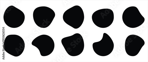 Abstract freeform collections. Abstract organic blob shapes in black colors for backgrounds and modern creative design. Blob shapes black collection isolated  on white artboard. vector designs. 