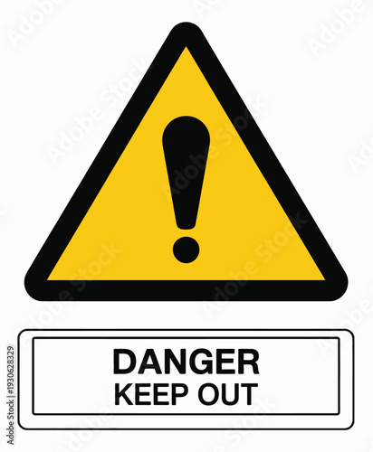 Danger Icon Vector Yellow Triangle Keep Out Warning Sign