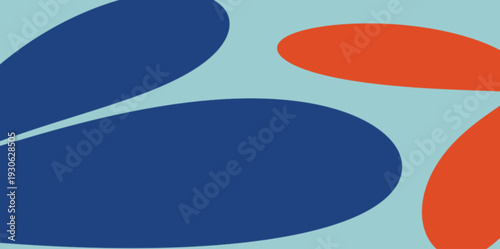 Simple Minimalist Shape Vector Illustration. Ultra-minimalist background with large blue and orange organic shapes providing plenty of negative space for text and logo placement.