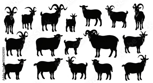 Collection of Goat Silhouettes.