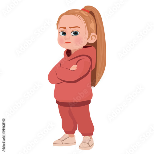 a teenage girl with a displeased expression on her face