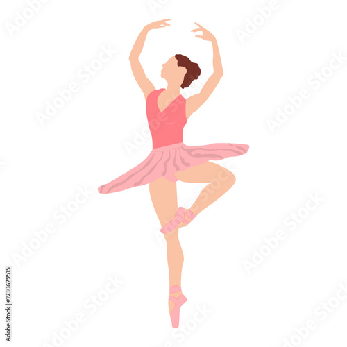 Ballerina is a professional dancer performing classical ballet. Theatrical productions, concert programs and ballet performances. Movement and plasticity. Art and grace.