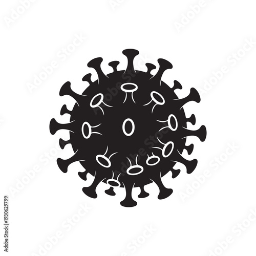 Coronavirus icon silhouette vector illustration