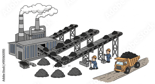 Coal Processing Plant Industrial Site.