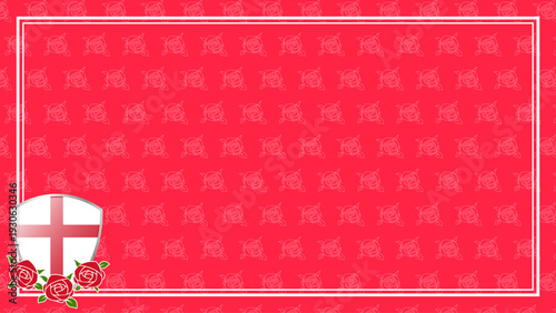 St. George's Day Background with Red Roses and England Flag Shield