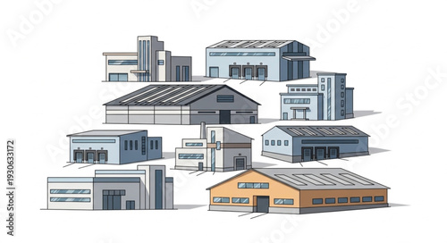 Collection of Various Buildings and Houses.