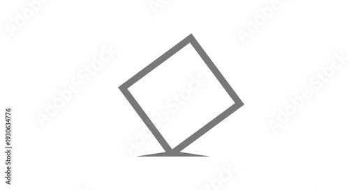 Abstract Geometric Square Shape Balanced Precariously.