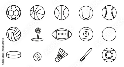 Sports Equipment Icons