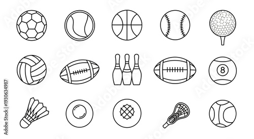 Sports Equipment Icons