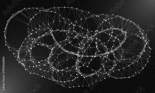 Digital abstract connection dots and lines. Network connection structure. Technology polygonal background. Plexus effect. Points and lines glowing Big data Network. Science 3d vector illustration