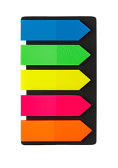 Colorful arrow flags creating a vibrant indexing tab system