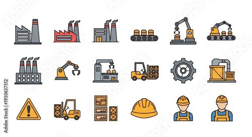 Construction Industry Icons and Symbols.