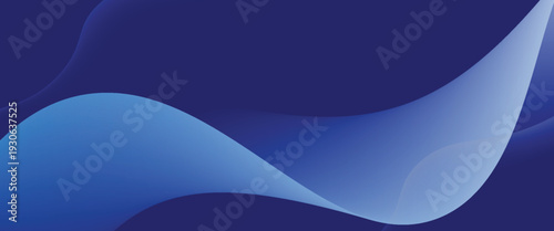 Smooth flow of wavy shape with gradient vector abstract background, dark blue design curve line energy motion, relaxing music sound or technology.