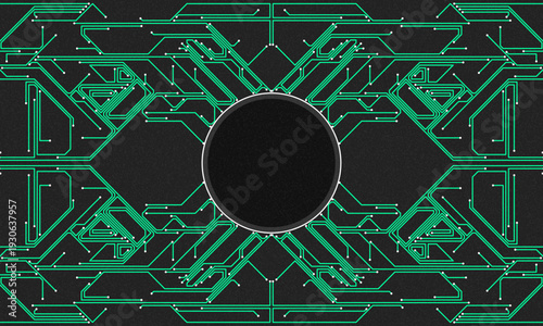 AI Artificial Intelligence chipset on circuit board in futuristic concept suitable for future technology artwork, Web Banner Abstract background, High tech technology geometric and connection system