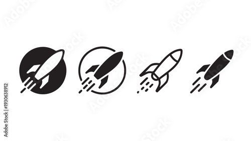 rocket icon set