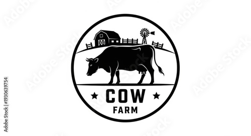 Cow Farm Logo Design Element.