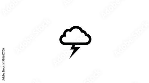 A minimalist icon of a storm cloud with a lightning bolt emanating from below