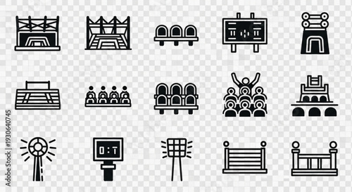 Sports Stadium and Arena Infrastructure Icon Collection